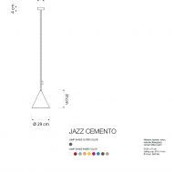 JAZZ CEMENTO Hngeleuchte mit Zement-Finish Abmessung und Farben der Pendelleuchte.