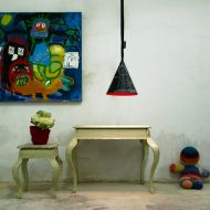 JAZZ LAVAGNA Hngeleuchte mit Tafel-Lack Pendelleuchte mit schwarzem Schiefer-Finish zur Beschriftung mit Kreide.