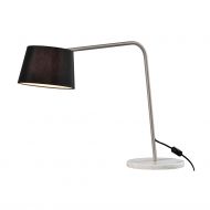 EXCENTRICA Sweeping table lamp with textile shade and marble base Weit ausladende Tisch oder Arbeitsleuchte mit Textilschirm.