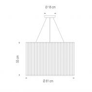 LUZ OCULTA WOOD Besondere Hngeleuchte mit Holzverblendung X-Large: fr groe Rume.