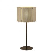 LUZ OCULTA WOOD Besondere Tischleuchte mit Holzverblendung Exklusive Tischleuchte, Holzschirm hell.