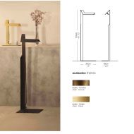 PLI� Architektonische Stehleuchte in den Oberfl�chen Messing Abmessungen der Design-Stehleuchte.
