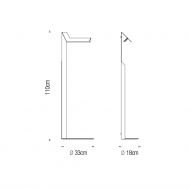 PLI LED Stehleuchte Abmessungen der Design-Stehleuchte.
