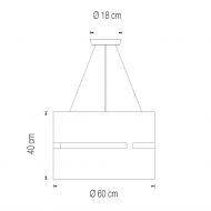 LUZ OCULTA METAL Zylindrische Pendelleuchte aus Messing oder Bronze Abmessungen X-Large.