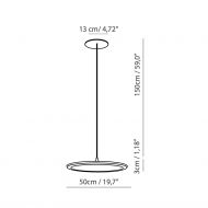 BILANCELLA Flache, runde LED Hngeleuchte Mae der italienischen Designleuchte.