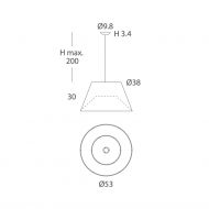 CONGA Trapezfrmige Pendelleuchte aus Spanien Abmessungen der groen Pendelleuchte.