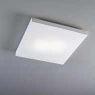 MONOBLOQUE Large, flat LED ceiling light with white fabric cover Lichtwirkung der flachen LED Leuchte (hier 60x60cm)