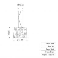 DRESS M Pendelleuchte mit Satin-Schirm Abmessung der Pendelleuchte DRESS M.