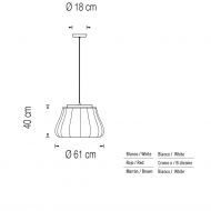 LILY Groe, moderne Textilschirm Hngeleuchte Abmessung der blumigen Hngeleuchte.