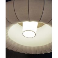 LILY Gro�e, moderne Textilschirm H�ngeleuchte Schirm-Innenseite - Verblendung des Leuchtmittels.