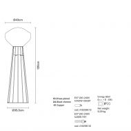 AVIGNON Italian design floor lamp Abmessungen der italienischen Stehleuchte.