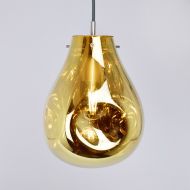 SOAP Irisierende Glas-Pendelleuchte Goldene SOAP Leuchte - beleuchtet.