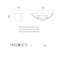 BOGGA Halbrunde LED Wandleuchte aus Leichtbeton Abmessung der Led Wandleuchte.