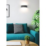 BOGGA Halbrunde LED Wandleuchte aus Leichtbeton Besondere Wandleuchte fr das Wohnzimmer.