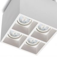 LOLO Quadratische Deckenspot aus keramischen Material Annhernd quadratische Deckenleuchte mit vier Lichtquellen (LED).