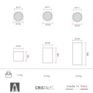 PILASTRO Deckenspot aus keramischen Material Abmessung des runden Deckenspots