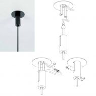 HANGING ROUNDS Unusual designer pendant light Schlichter, zylindrischer Deckenbaldachin mit versteckter Rotations-Konstruktion.