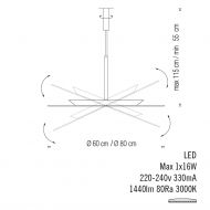 HANGING ROUNDS Unusual designer pendant light Abmessung der scheibenfrmigen Deckenleuchte.