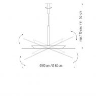 HANGING ROUNDS Au�ergew�hnliche Design-H�ngeleuchte Abmessung der scheibenf�rmigen Deckenleuchte.