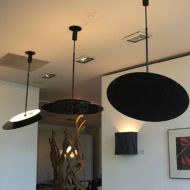 HANGING ROUNDS Unusual designer pendant light Kunstvolles Licht-Arrangement der Design-Leuchte.