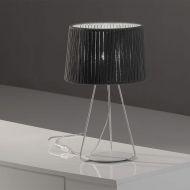 TAMBOR Tischleuchten mit farbigem Schirm Tischleucht mit grauem, dicht-bespanntem Schirm.