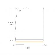 ESPADA Elegante LED Hngeleuchte - 100 cm Abmessungen der 100 cm langen Leuchte.