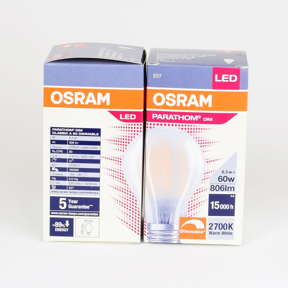 OSRAM Retrofit dimmbar, E27 LED Filament, matt, ersetzt 60 Watt  