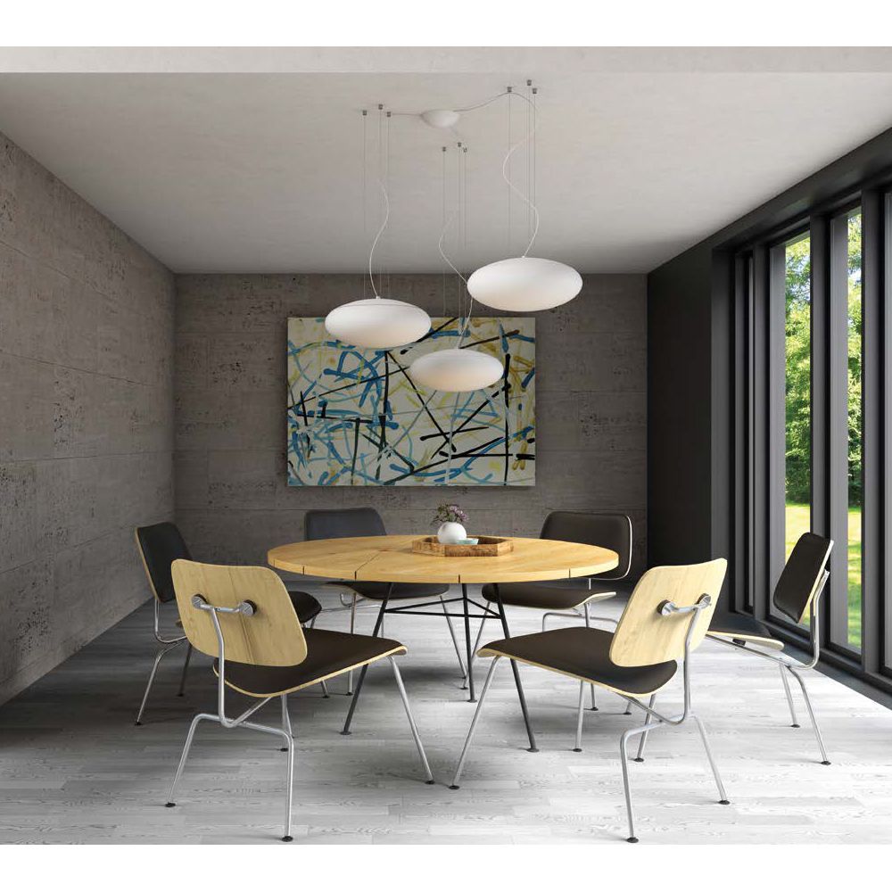 Grosse Hangelampe In Weiss Mit Lampenglas