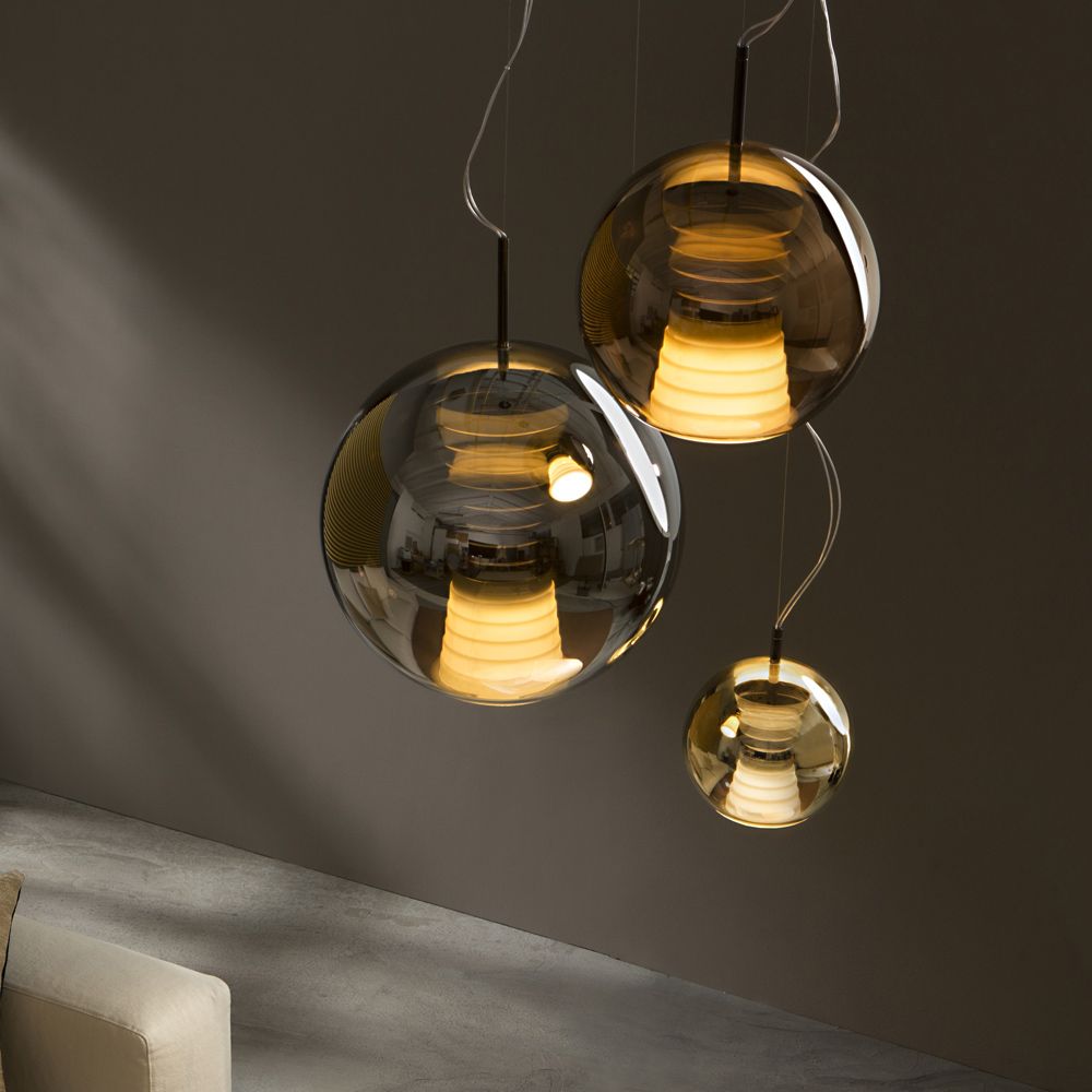 Hochwertige Hängeleuchte Glas gold