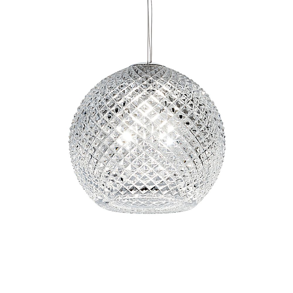 Italienische Hängeleuchte aus geschliffenem Kristallglas