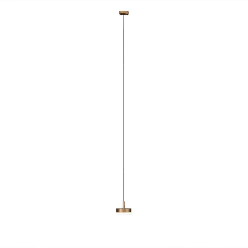 Kleine dimmbare LED Pendellampe in minimalistischem Design, Messing