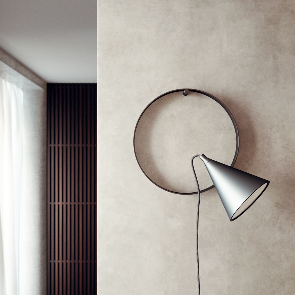 Minimalistische Wandlampe in matt Schwarz für Schlafzimmer, Wohnzimmer