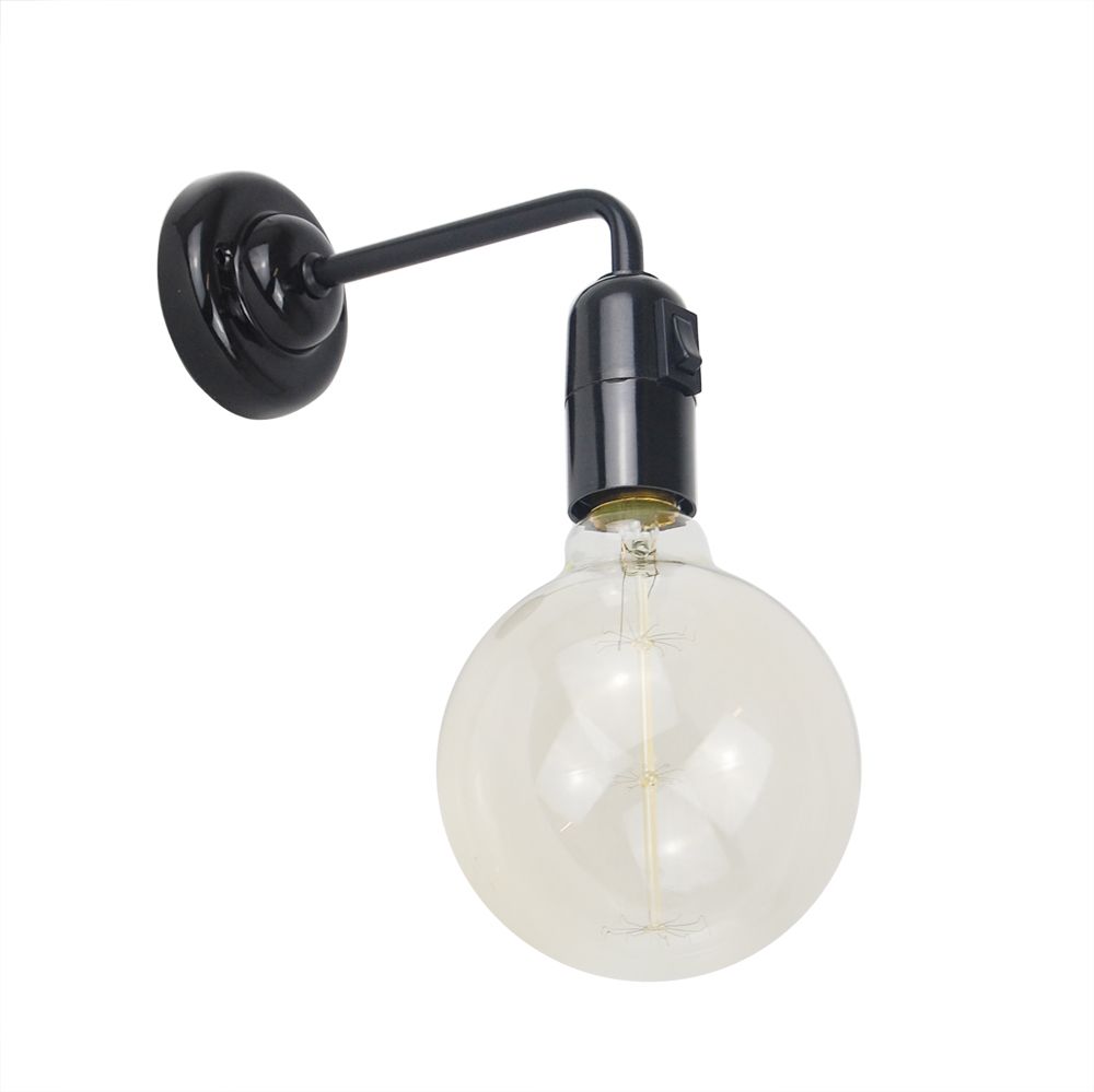 Schlichte Wandlampe In Schwarz Mit Schalter