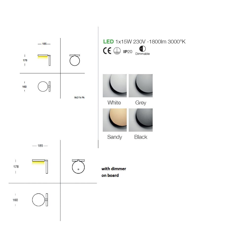 Dimmbare LED Wandleuchte mit hoher Beweglichkeit