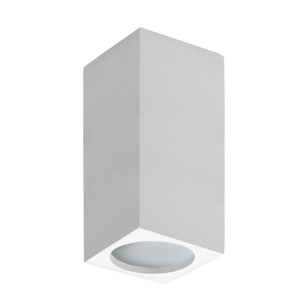 Eckiger Deckenspot in Weiß in drei Größen. Italienischer Hersteller