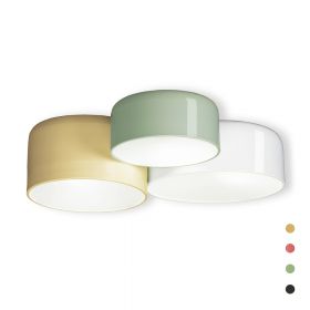 TARRO ceiling light with three different sized round metal shades