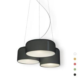 TARRO pendant light with three different sized round metal shades