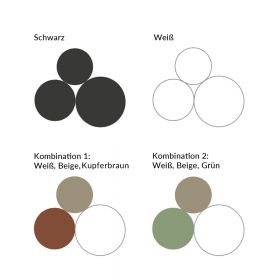 TARRO pendant light with three different sized round metal shades Farben und Kombinationen zur Auswahl.