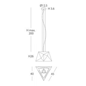 SOBRE Spanische Pendelleuchte mit geometrischem Metallschirm Mit 45 cm maximaler Kantenlnge.