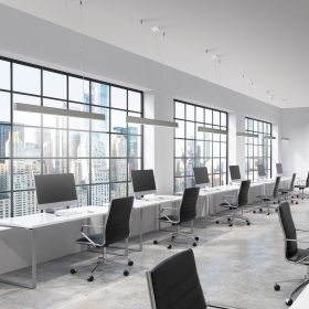 LINEA Long, narrow LED linear pendant light Geradlinige Gestaltung fr aufgerumte Arbeitsatmosphre.