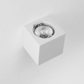 HUG SQ Wandspot aus keramischen Material Schlichter, quadratischer Wandspot in Wei.