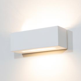 DAVE Lngliche LED Wandlampe aus Keramik Wandlampe mit UP&DOWN Licht, weie Keramik.