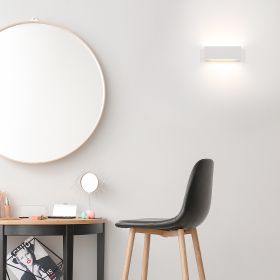 DAVE Lngliche LED Wandlampe aus Keramik Kleine Up&Down Wandleuchte in Wei.
