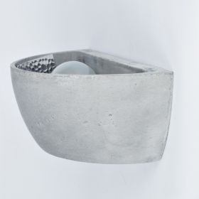 SOFFA Halbrunde Wandleuchte aus Leichtbeton Oben ist die Leuchte offen.Hier die Ausfhrung mit E27 Fassung.