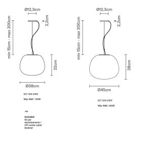 CLEA Italienische Pendelleuchte mit Opalglas Abmessung der groen Opalglas Pendelleuchten