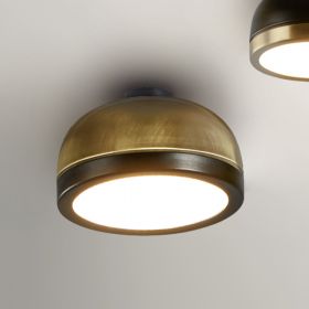 POLLY M Semicircular LED wall light or ceiling light with color variations in brass or copper