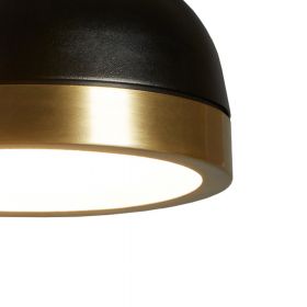 POLLY Semicircular LED ceiling light with brass or copper appliqus