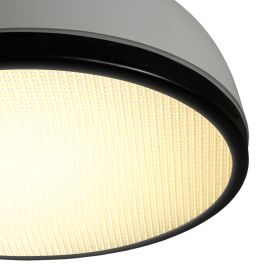 POLLY Halbrunde LED Deckenleuchte mit Aplikationen aus Messing oder Kupfer Diffusor mit Diamantstruktur.