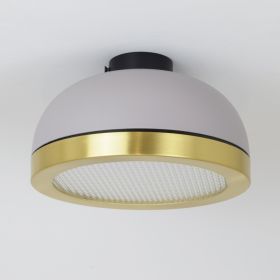 POLLY Semicircular LED ceiling light with brass or copper appliqus