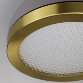 POLLY Semicircular LED ceiling light with brass or copper appliqus